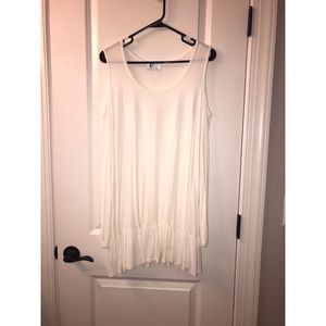 White cold shoulder dress